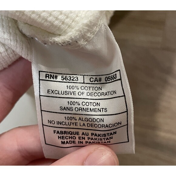 Nike Y2K Waffle Knit Thermal Shirt White BrownLong Sleeve Size Men’s XL - Picture 8 of 9